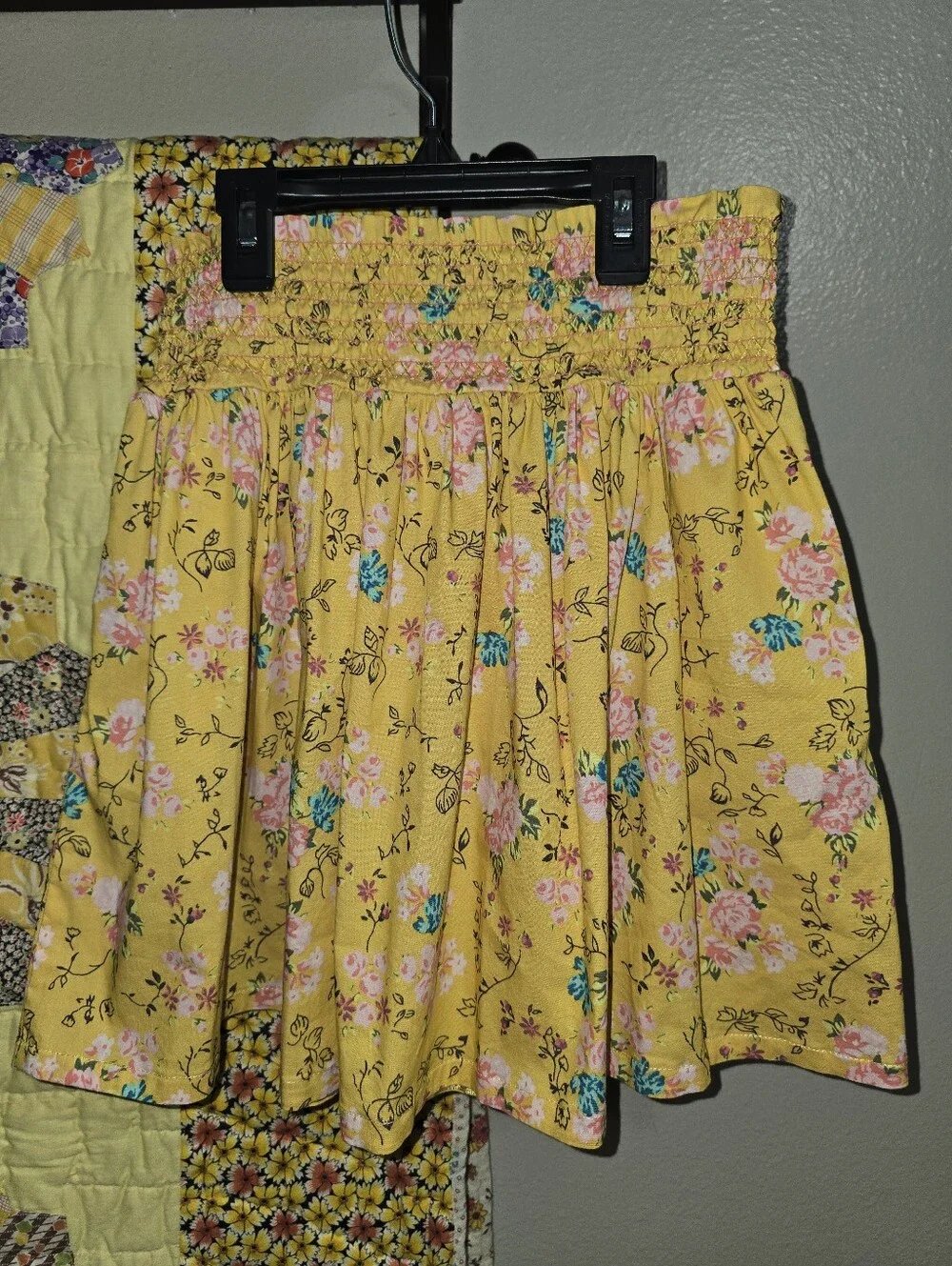 MATILDA JANE 435 Striped Coral & Brown Top with Yellow Floral Skirt SZ 10